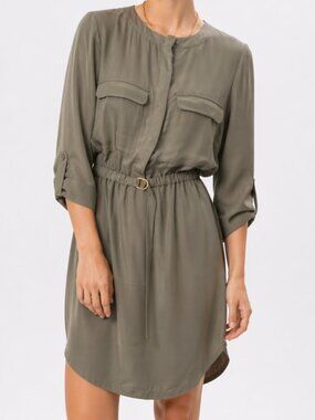 h&m olive green shirt dress Mesh Sydney by Jungmaven cut hem with a small slit at each side Green H And M Shirt